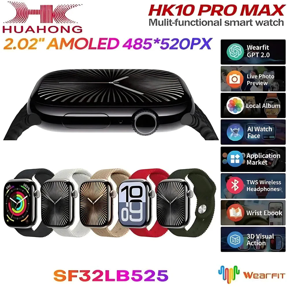 HK 10 Pro Max Super Amoled Display AI Smart Watch