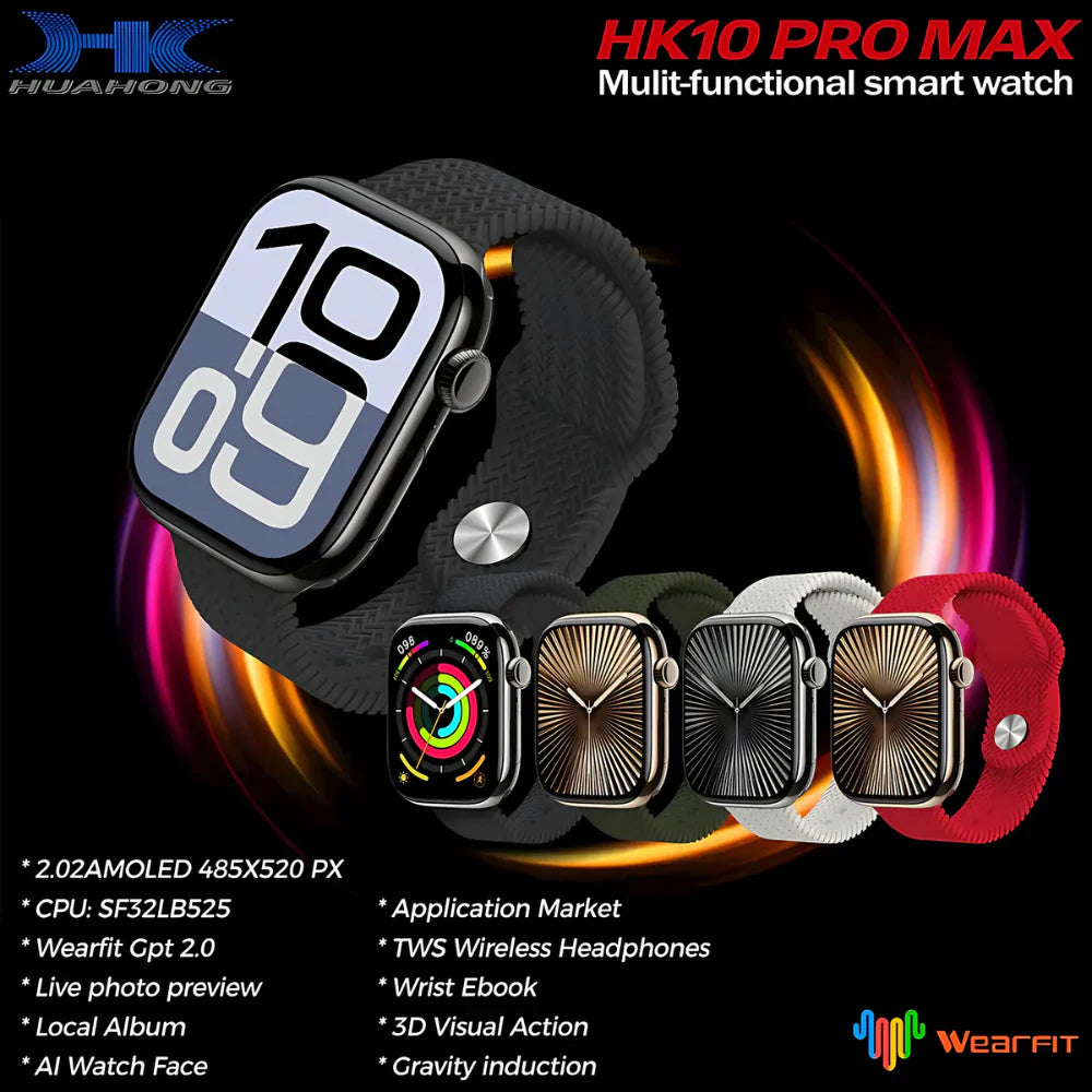 HK 10 Pro Max Super Amoled Display AI Smart Watch