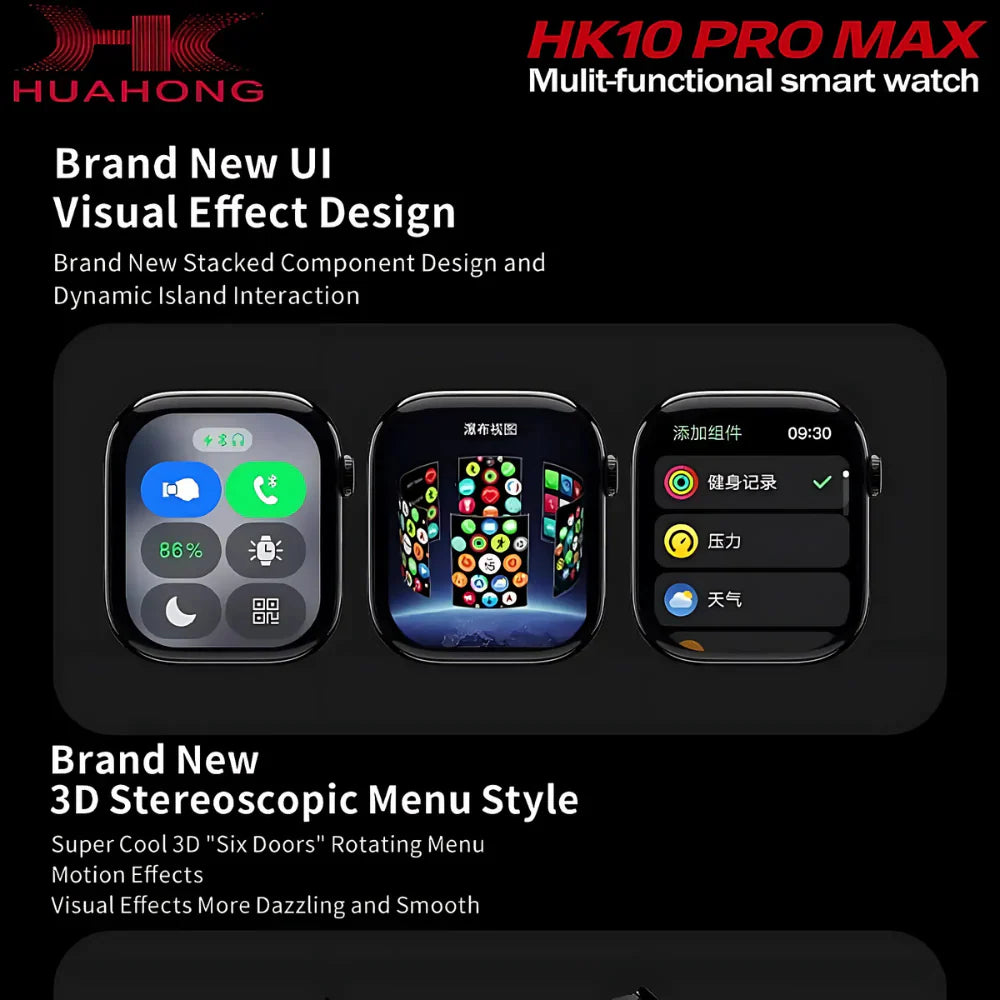 HK 10 Pro Max Super Amoled Display AI Smart Watch